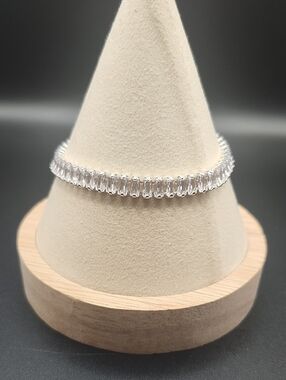 Elegant Clear Crystal Tennis Bracelet - Made With Swarovski Crystal.
